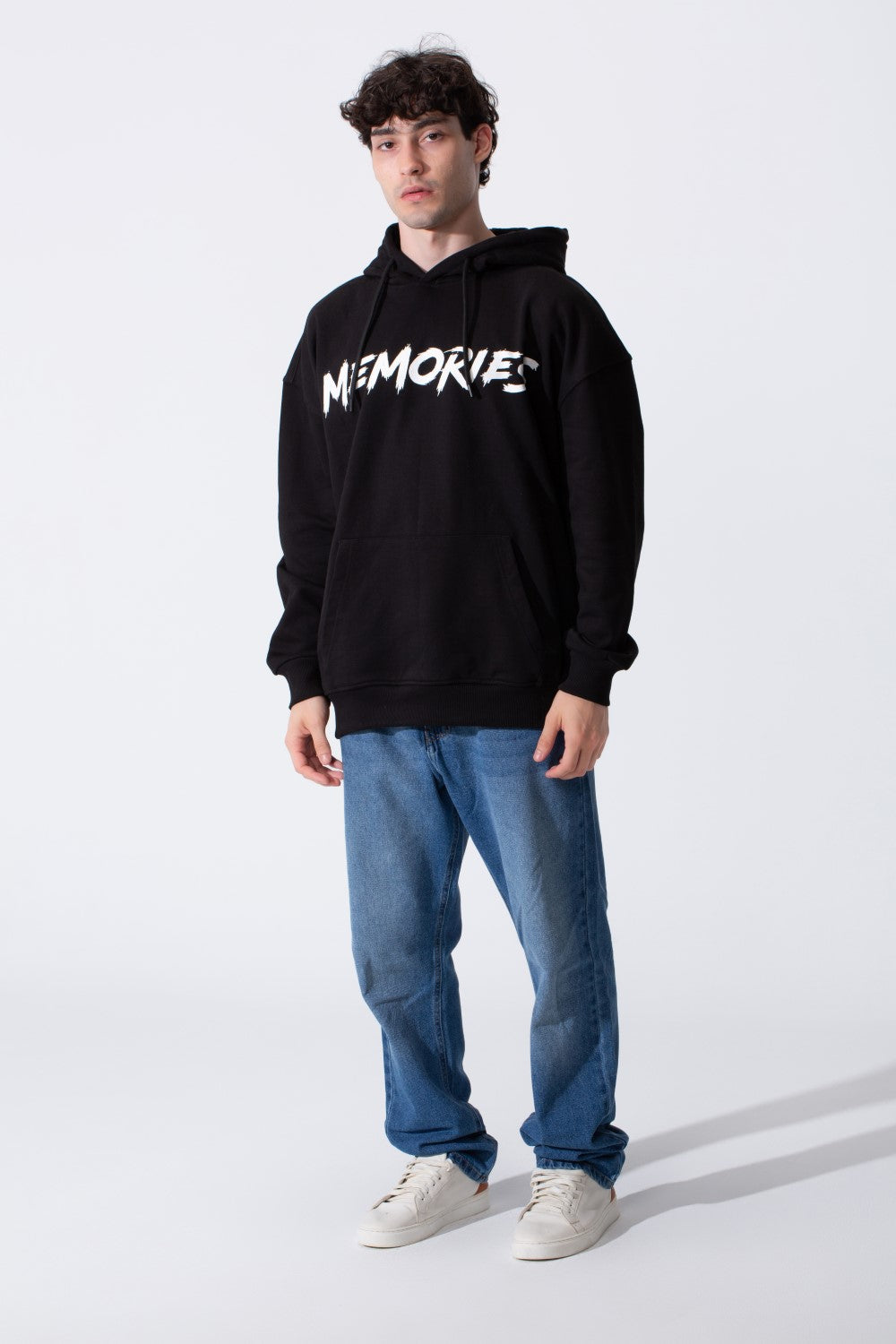 Men's Regular Fit Long Sleeves Hood Sweatshirt With A Memories Print