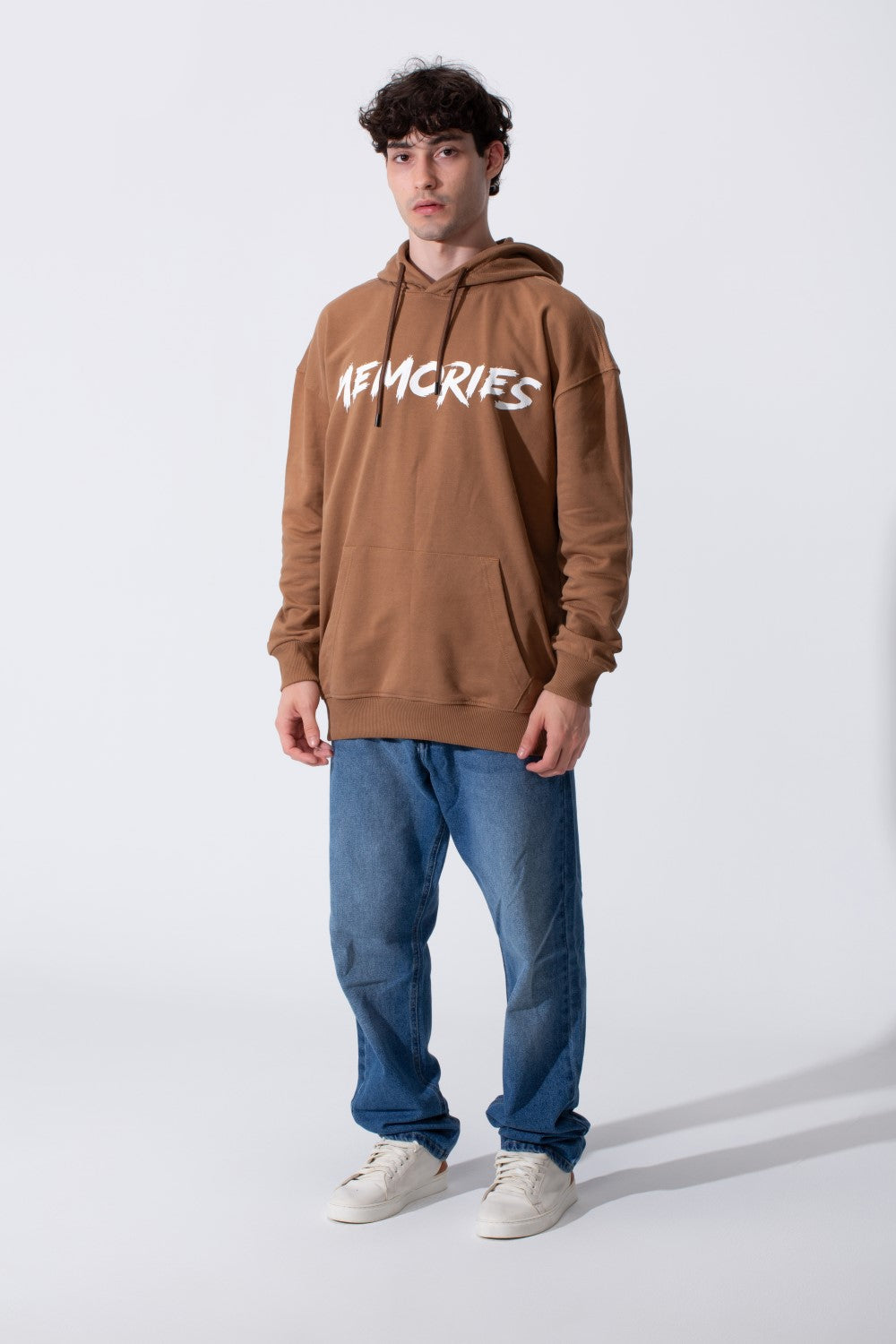 Men's Regular Fit Long Sleeves Hood Sweatshirt With A Memories Print