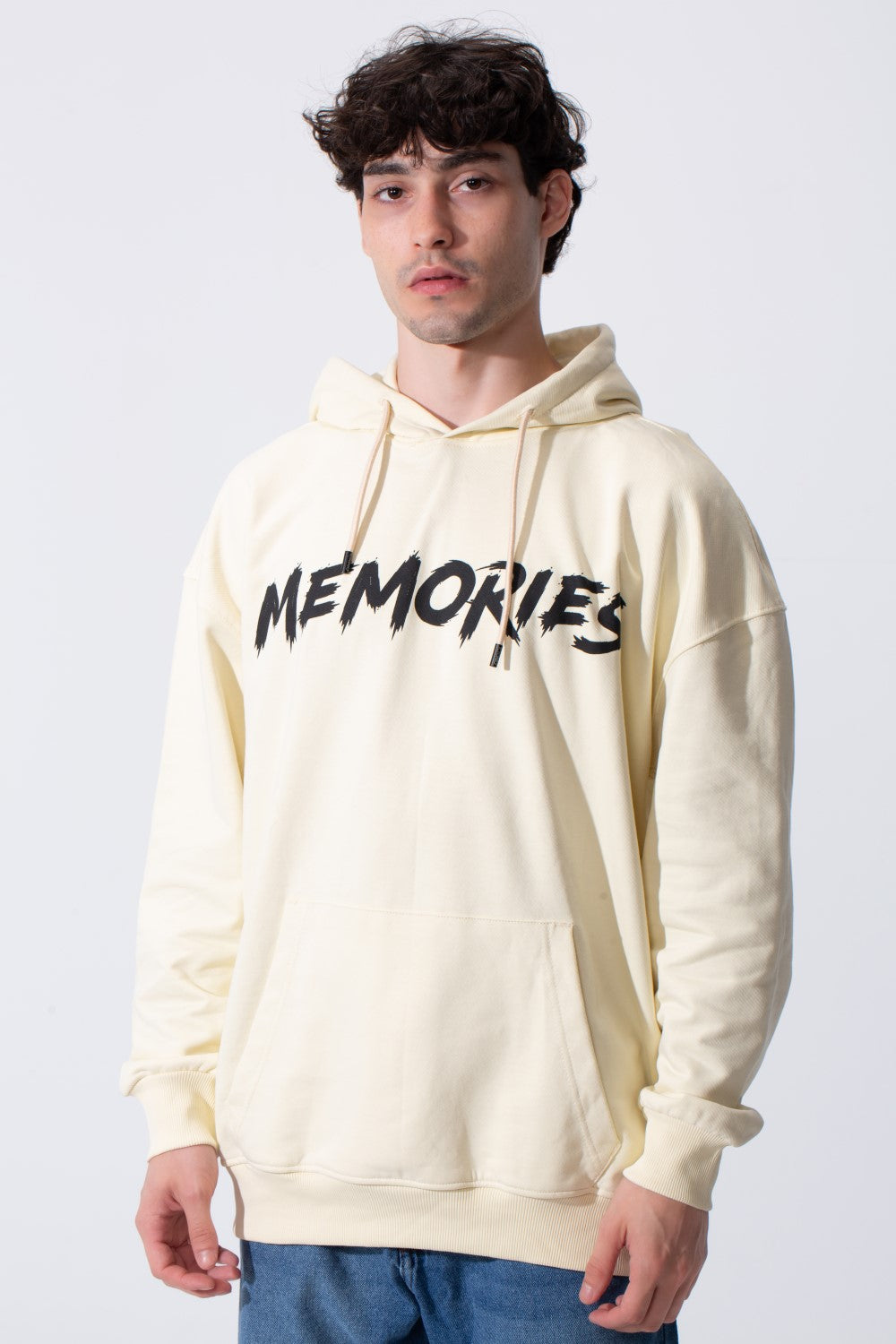 Men's Regular Fit Long Sleeves Hood Sweatshirt With A Memories Print