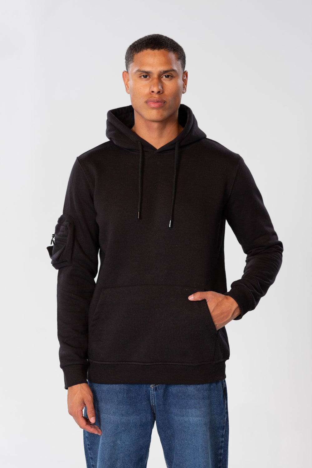 Men's Slim Fit Hood Sweatshirt With Shoulder Pocket