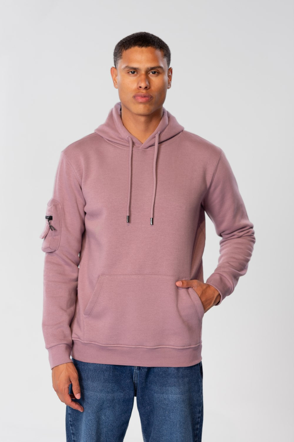 Men's Slim Fit Hood Sweatshirt With Shoulder Pocket