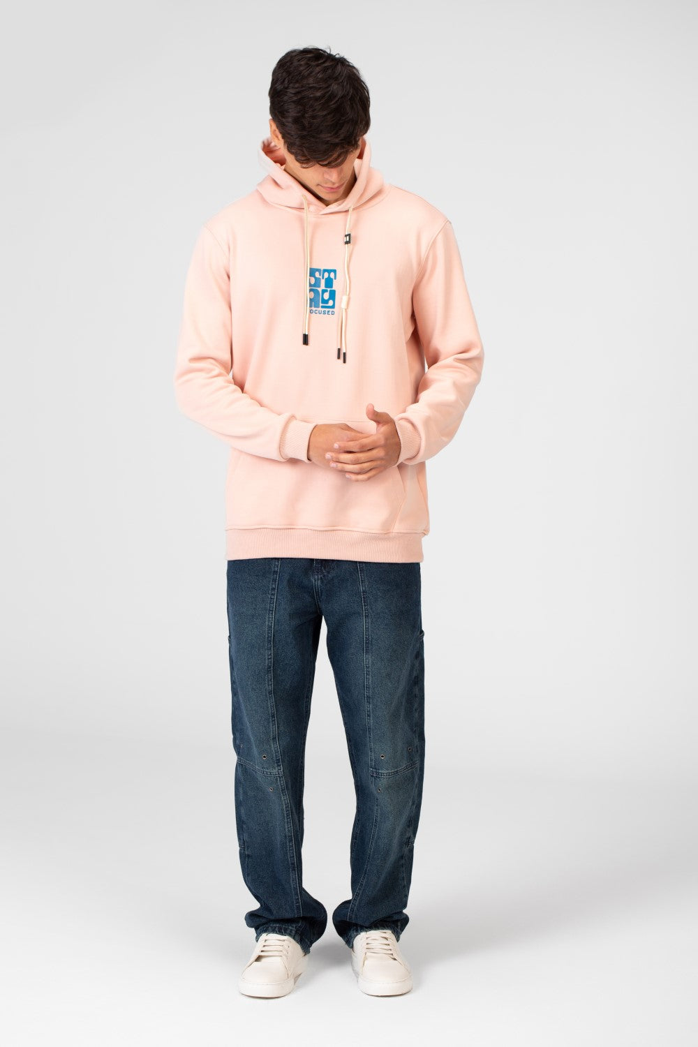 Men's Printed Hoodie Sweatshirt With Front Pocket In Practical Material