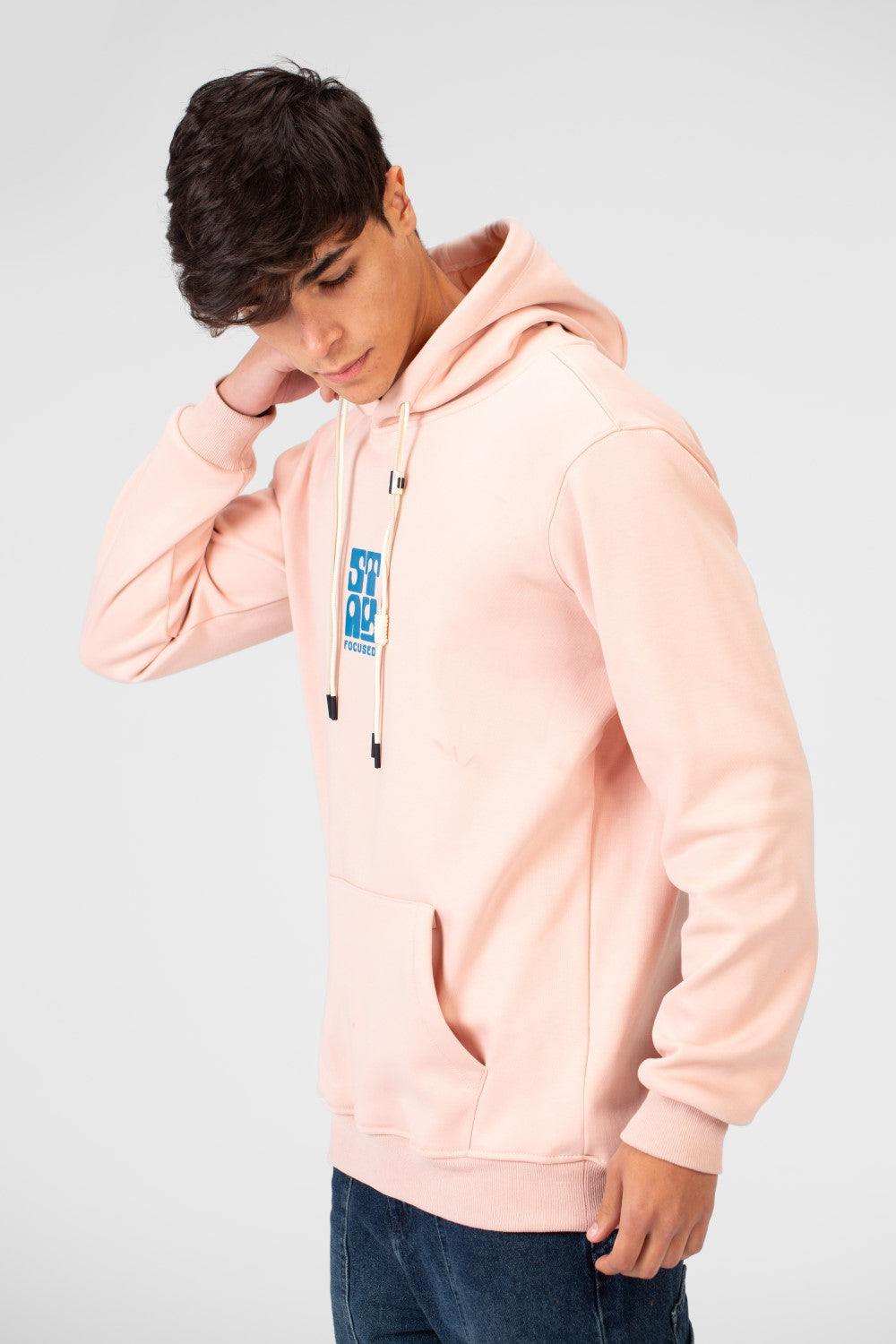 Men's Printed Hoodie Sweatshirt With Front Pocket In Practical Material