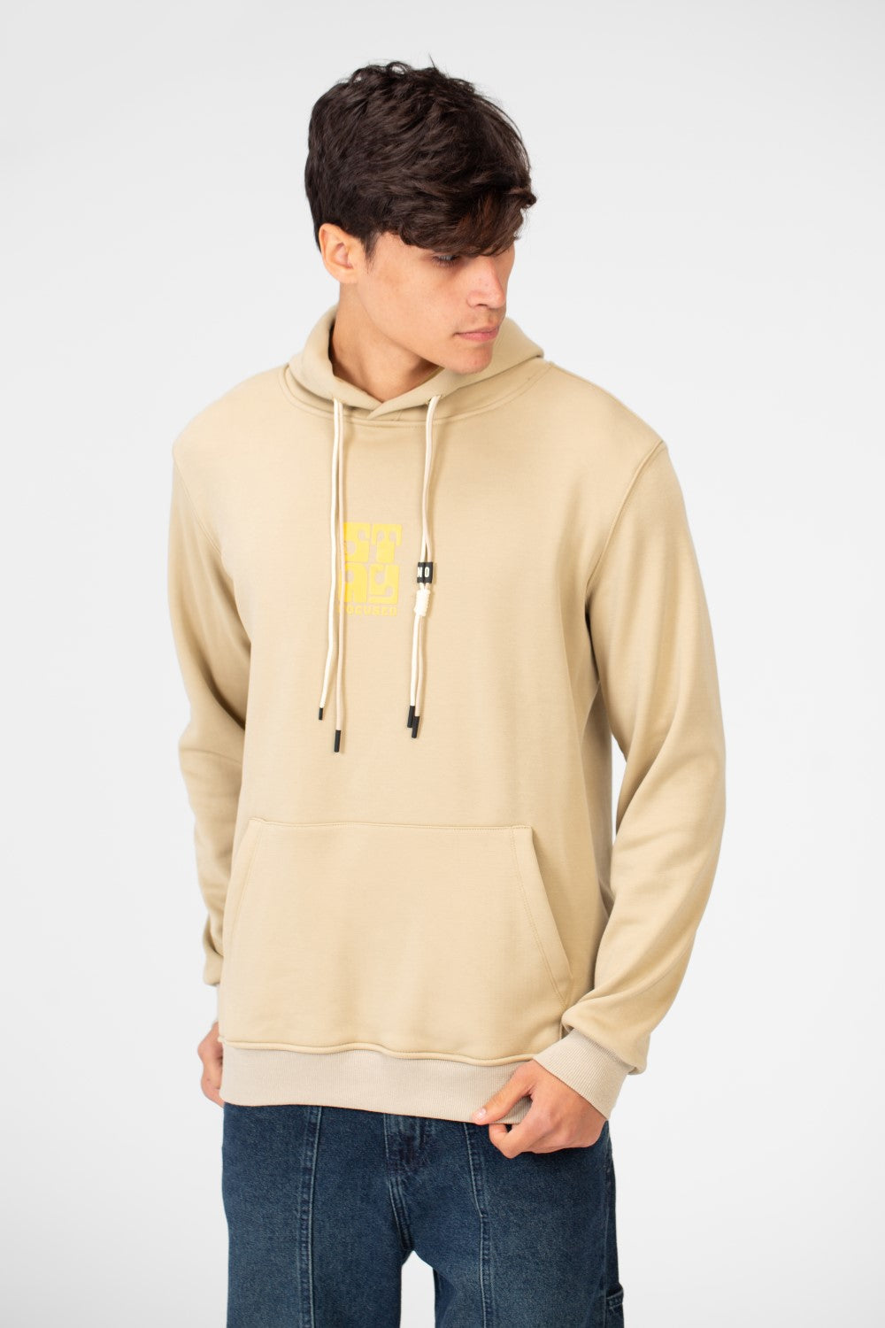 Men's Printed Hoodie Sweatshirt With Front Pocket In Practical Material
