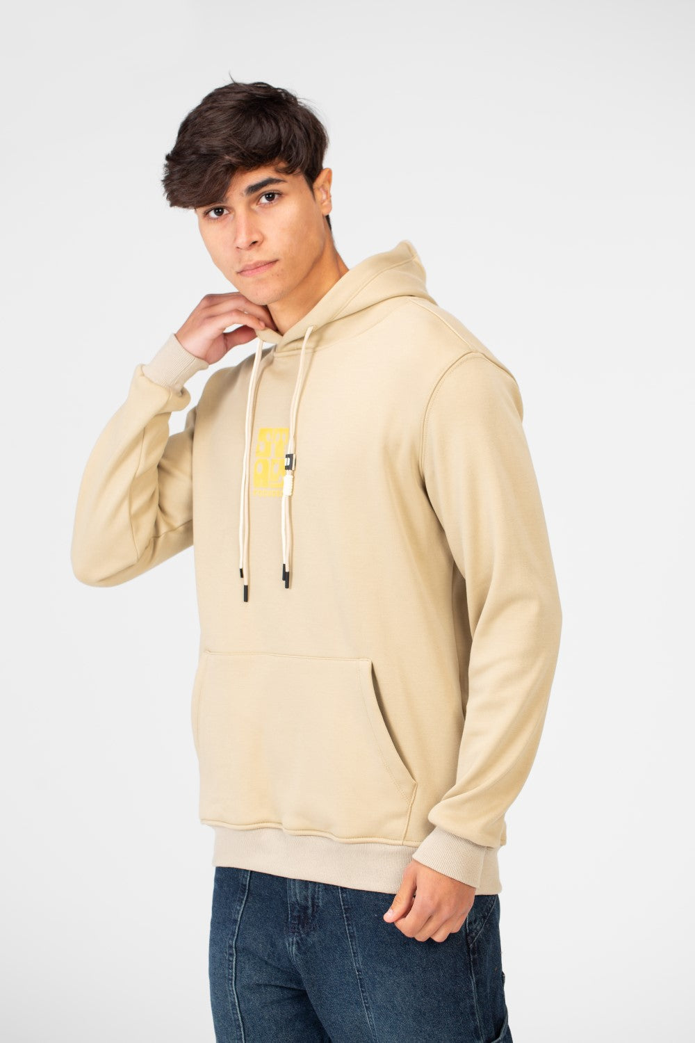 Men's Printed Hoodie Sweatshirt With Front Pocket In Practical Material
