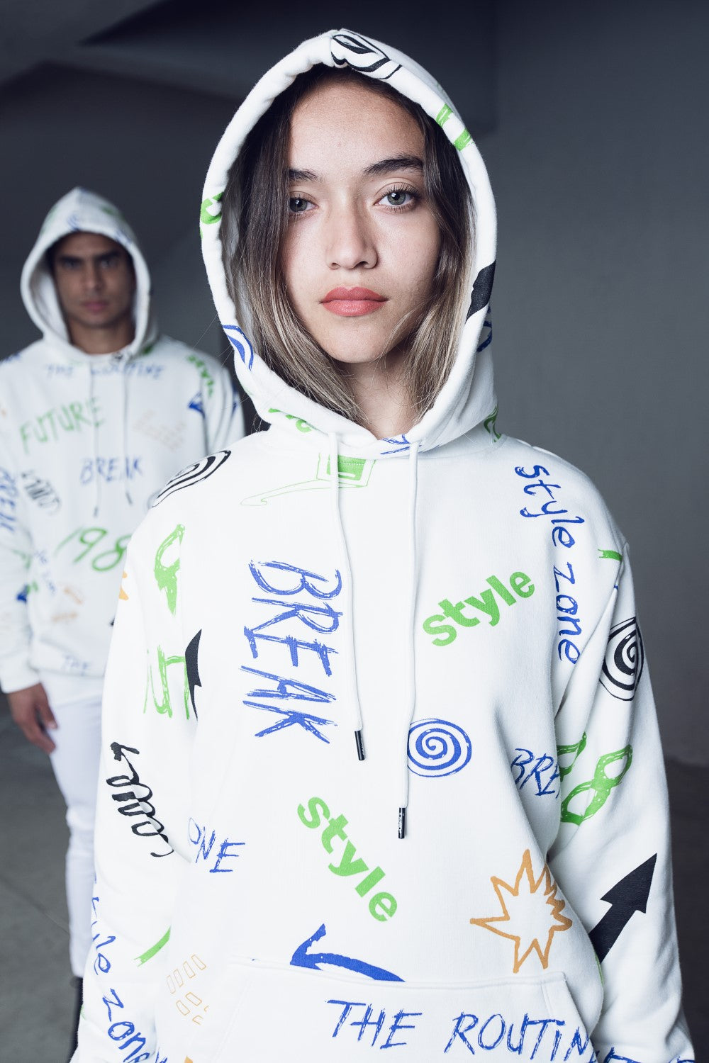 Men's Hoodie Padded With Unqiue Modern Pattern Hooded Sweatshirt