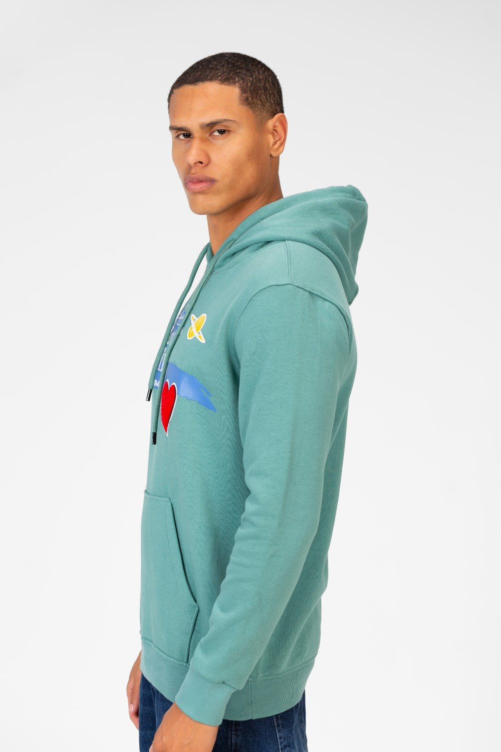 Men's Hoodie Sweatshirt With Front Print And Long Sleeves