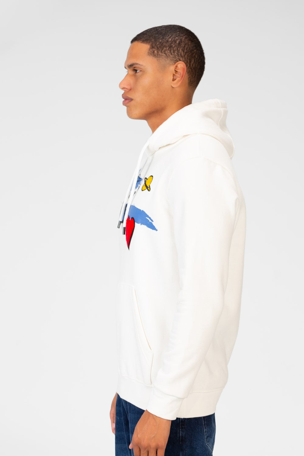 Men's Hoodie Sweatshirt With Front Print And Long Sleeves