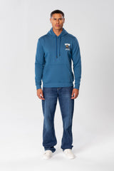 Men's Printed Hoodie Sweatshirt With Long Sleeves In Melton Material