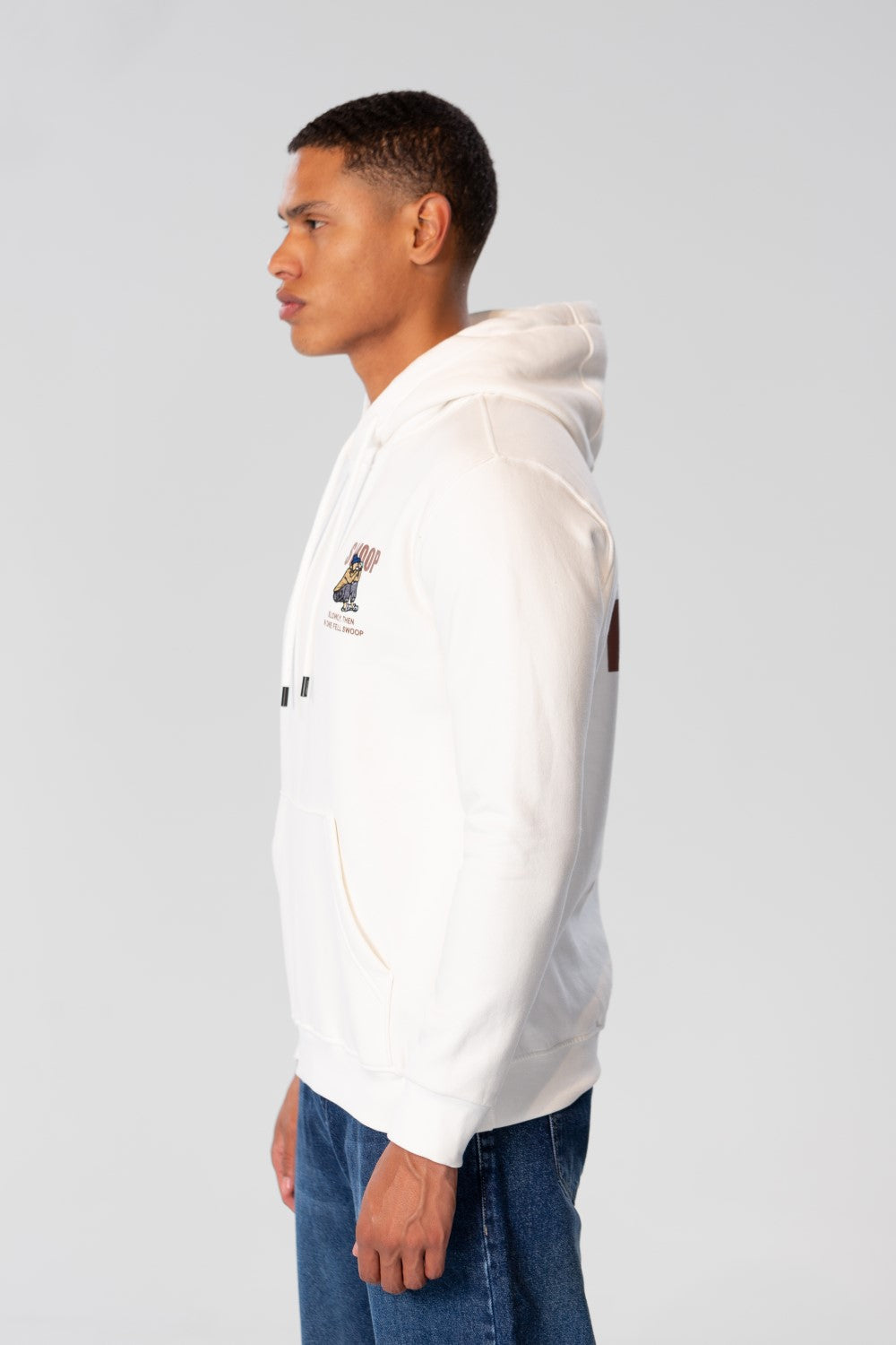 Men's Printed Hoodie Sweatshirt With Long Sleeves In Melton Material