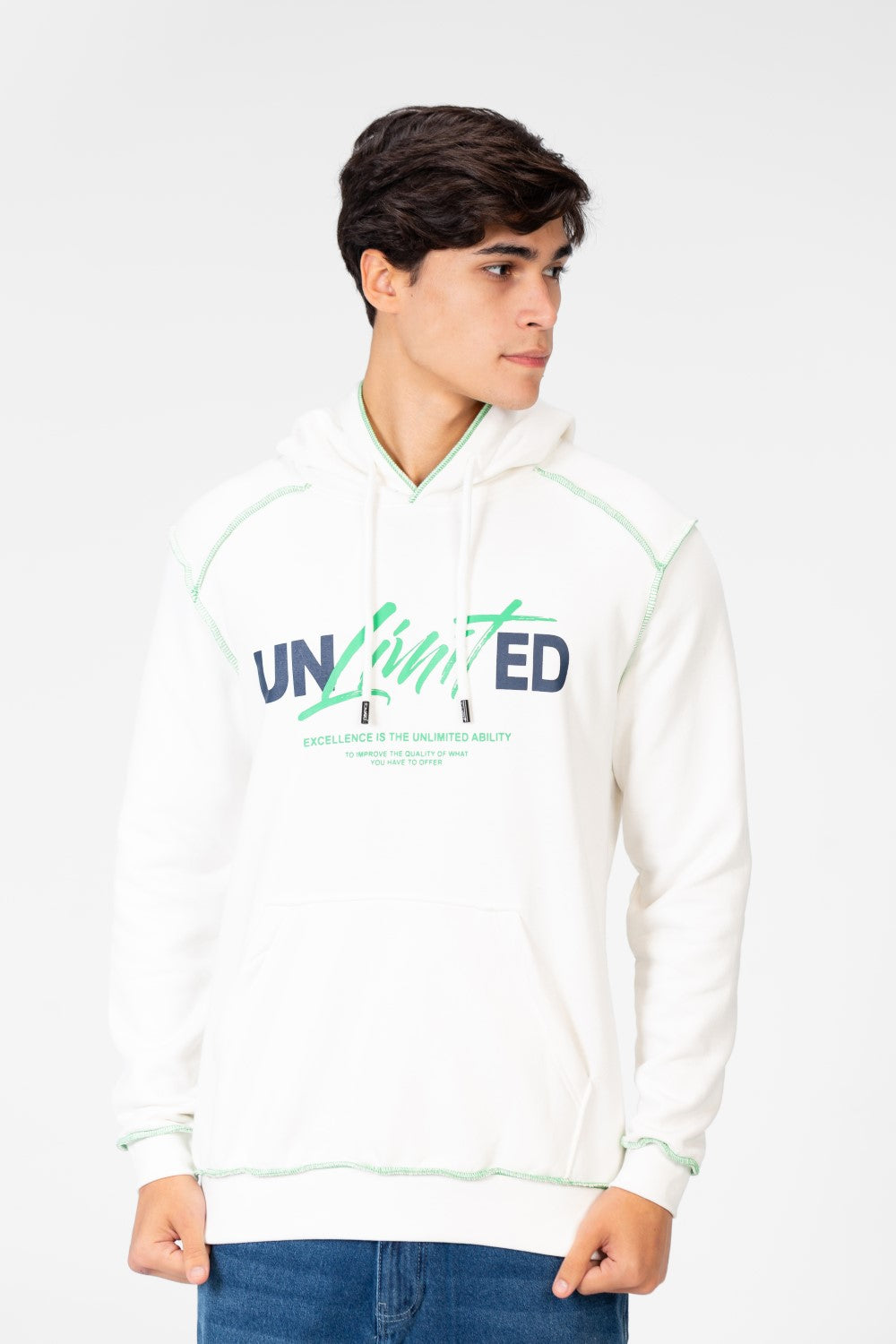 Men's Hoodie Sweatshirt With A Front Pocket And A Unique Cut