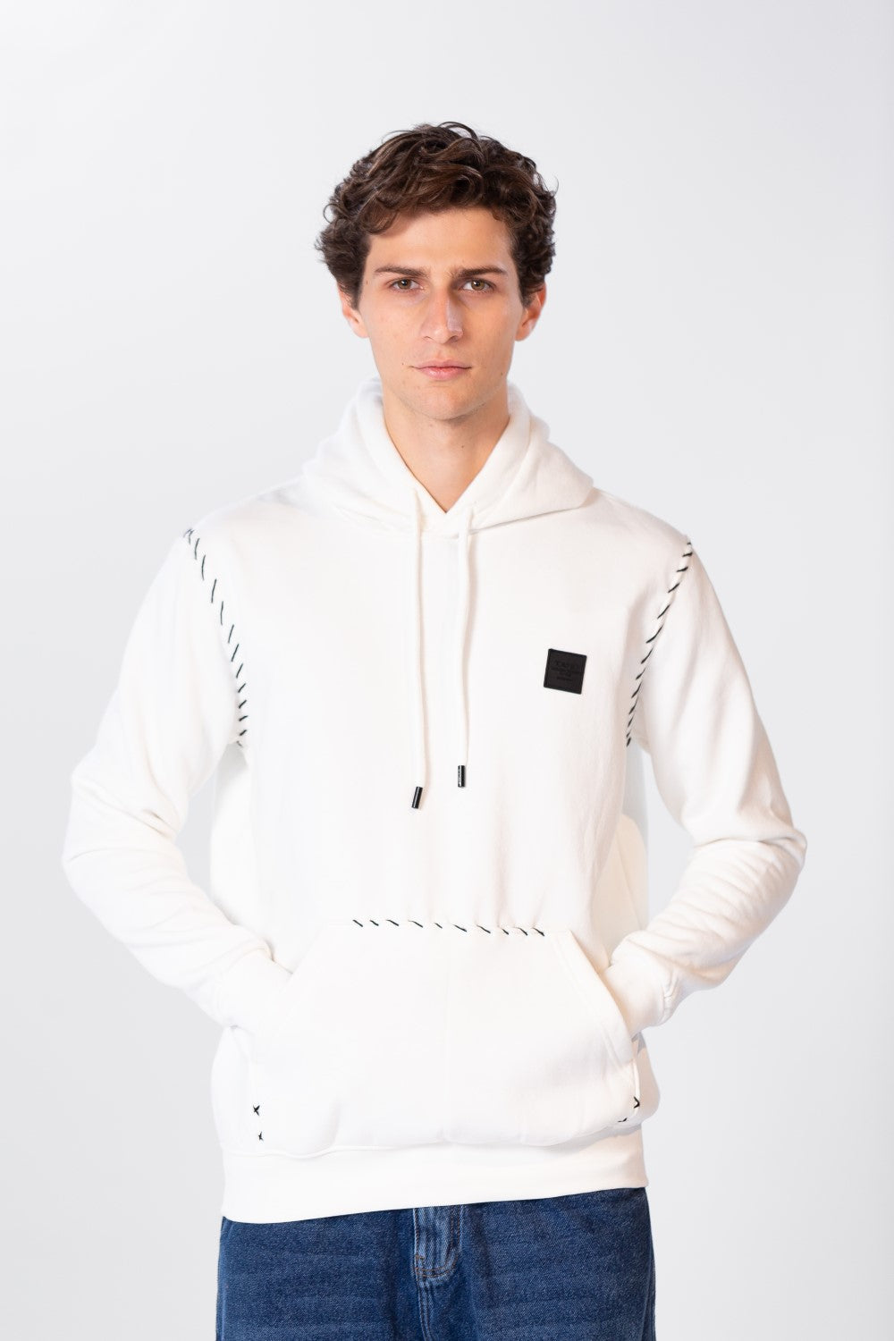 Men's Hoodie-Cut Sweatshirt With Tomato Badge On The Front