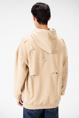 Men's Cutting Oversized Hoodie Sweatshirt In A Modern Design