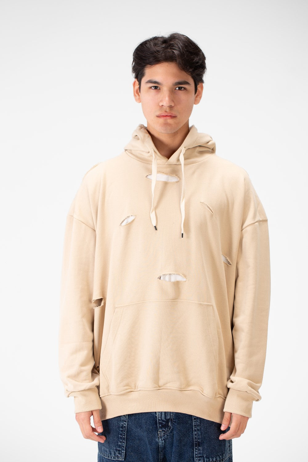 Men's Cutting Oversized Hoodie Sweatshirt In A Modern Design
