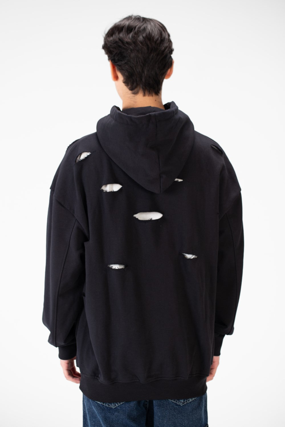 Men's Cutting Oversized Hoodie Sweatshirt In A Modern Design
