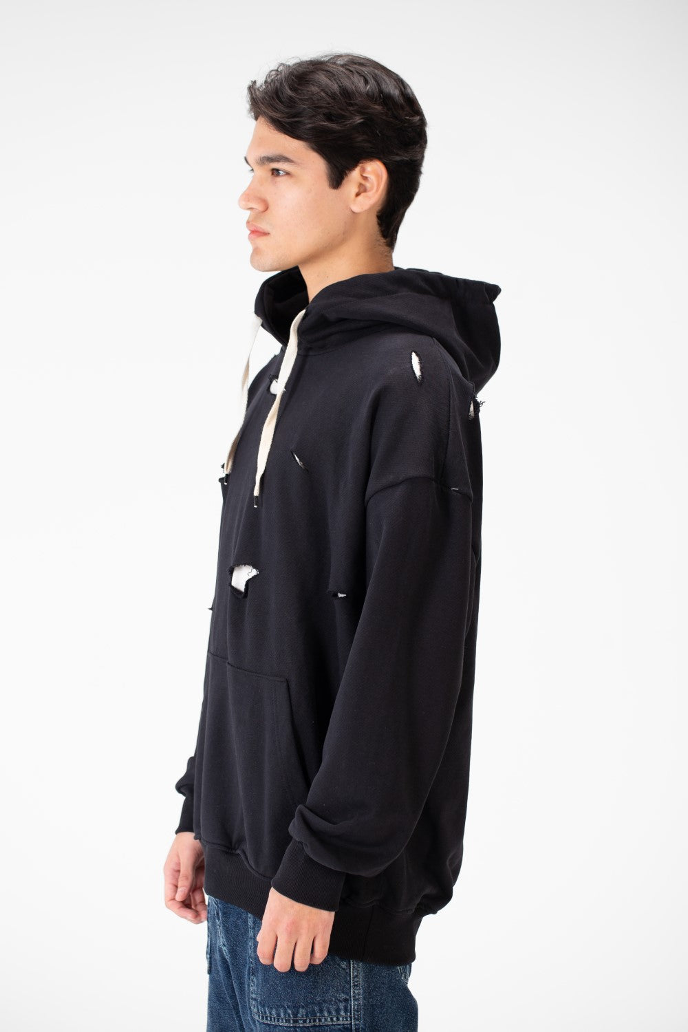 Men's Cutting Oversized Hoodie Sweatshirt In A Modern Design