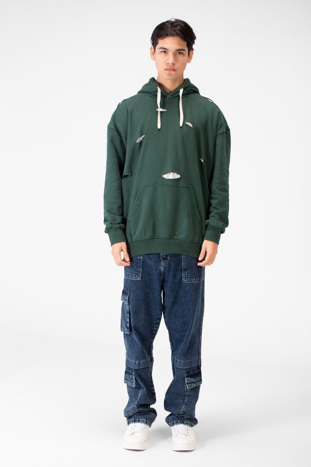 Men's Cutting Oversized Hoodie Sweatshirt In A Modern Design