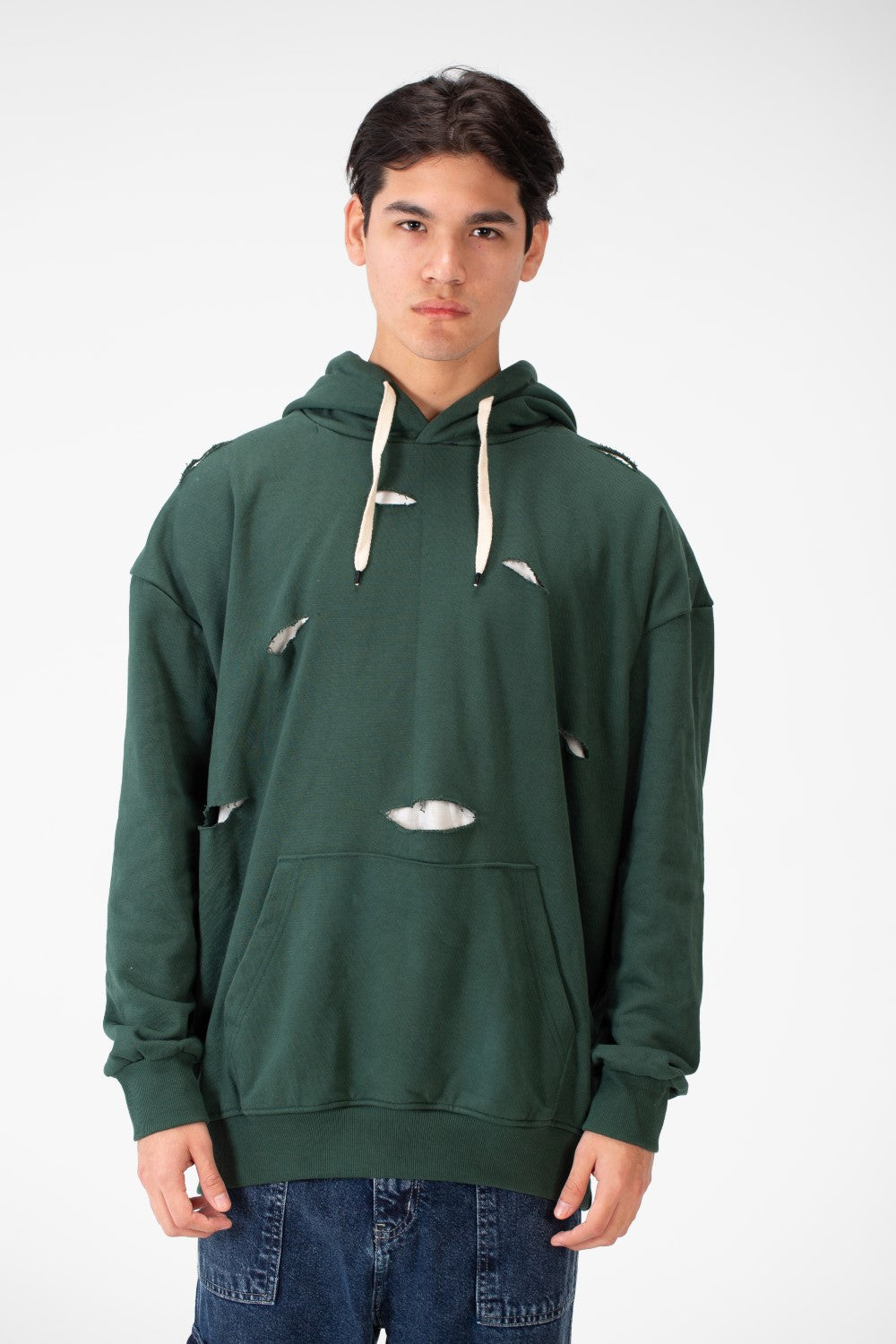 Men's Cutting Oversized Hoodie Sweatshirt In A Modern Design
