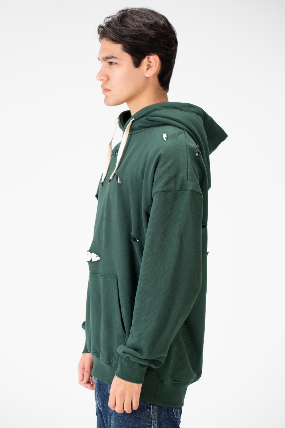 Men's Cutting Oversized Hoodie Sweatshirt In A Modern Design