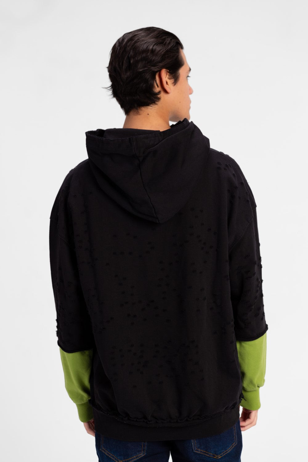 Men's Cutting Oversized Hooded Sweatshirt