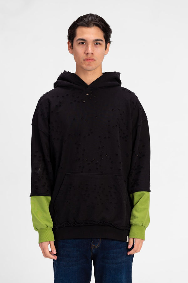 Men's Cutting Oversized Hooded Sweatshirt