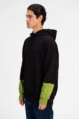 Men's Cutting Oversized Hooded Sweatshirt