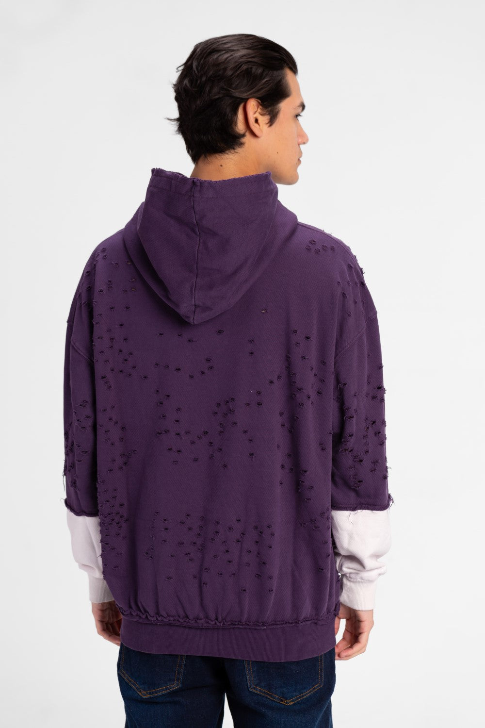 Men's Cutting Oversized Hooded Sweatshirt