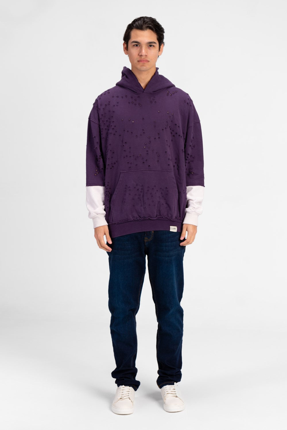 Men's Cutting Oversized Hooded Sweatshirt
