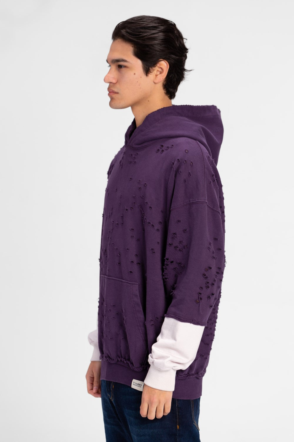 Men's Cutting Oversized Hooded Sweatshirt