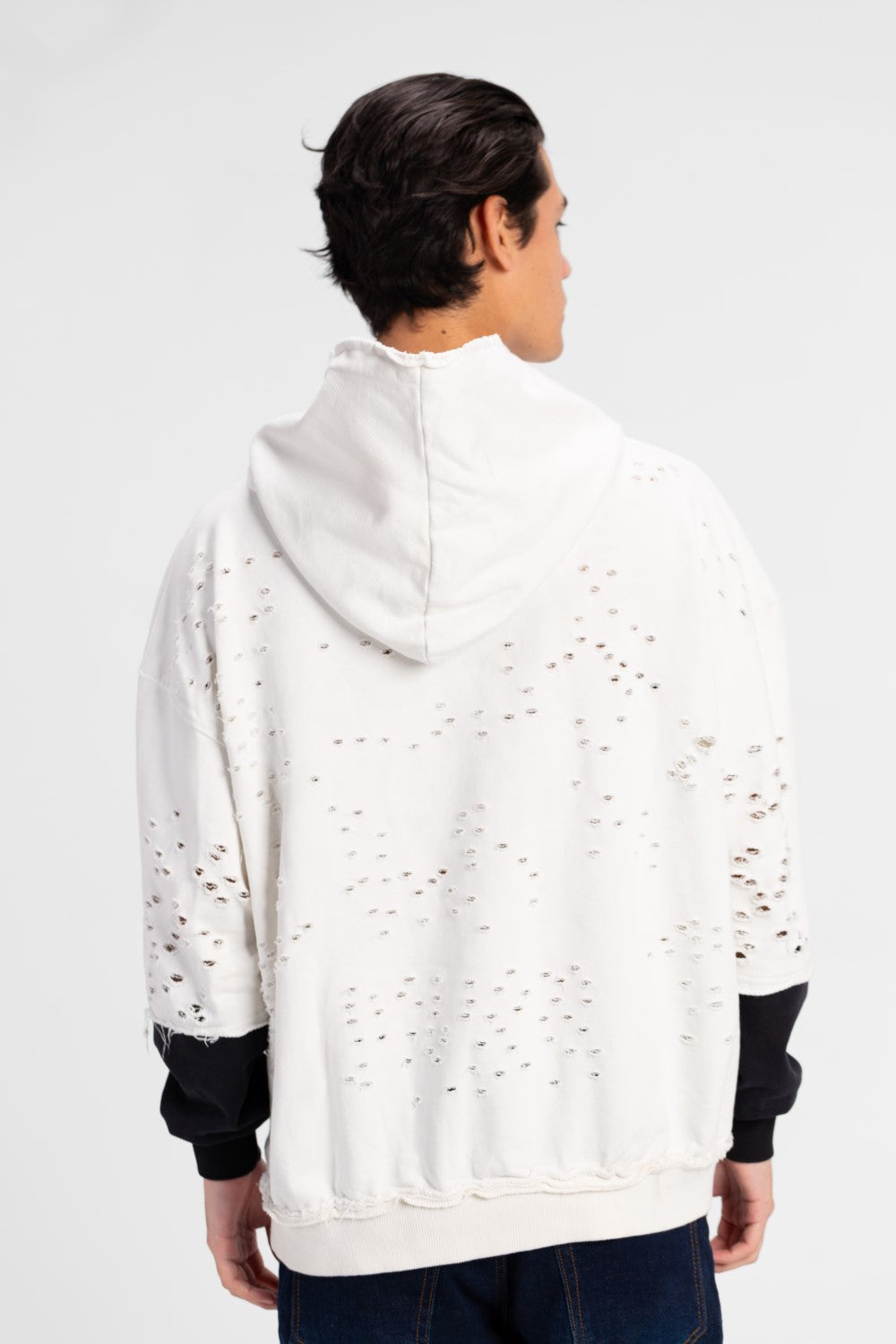 Men's Cutting Oversized Hooded Sweatshirt