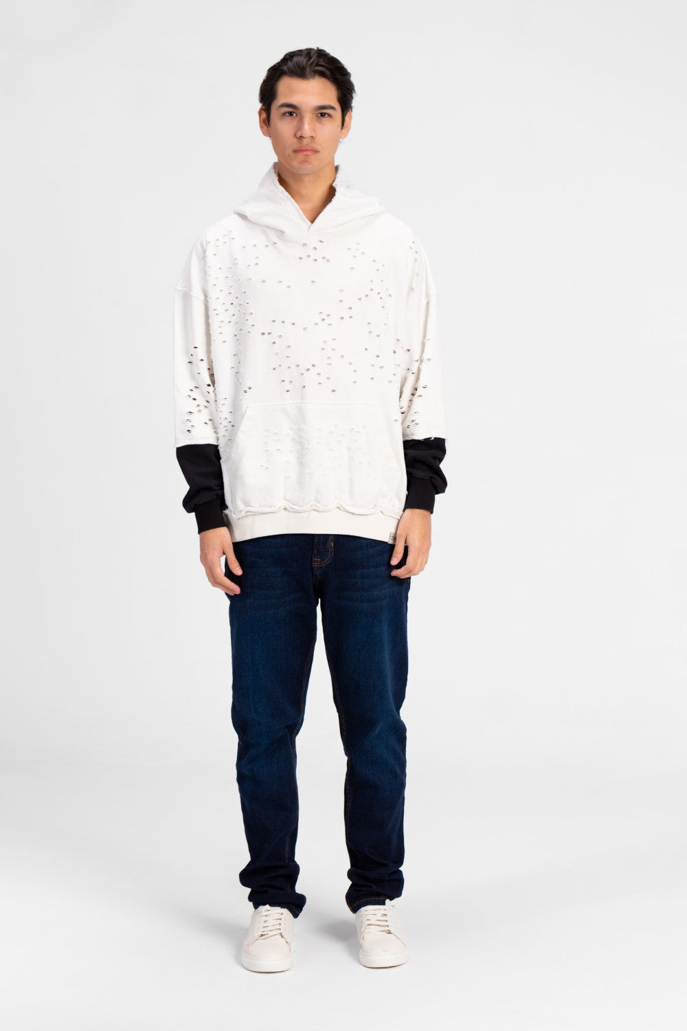 Men's Cutting Oversized Hooded Sweatshirt
