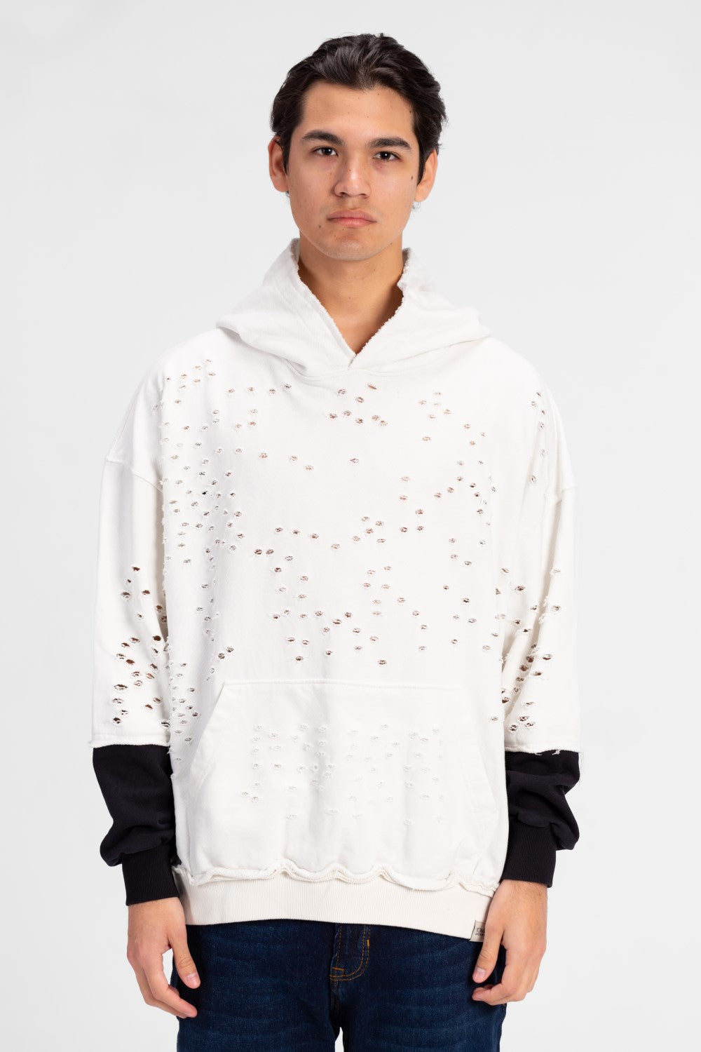 Men's Cutting Oversized Hooded Sweatshirt