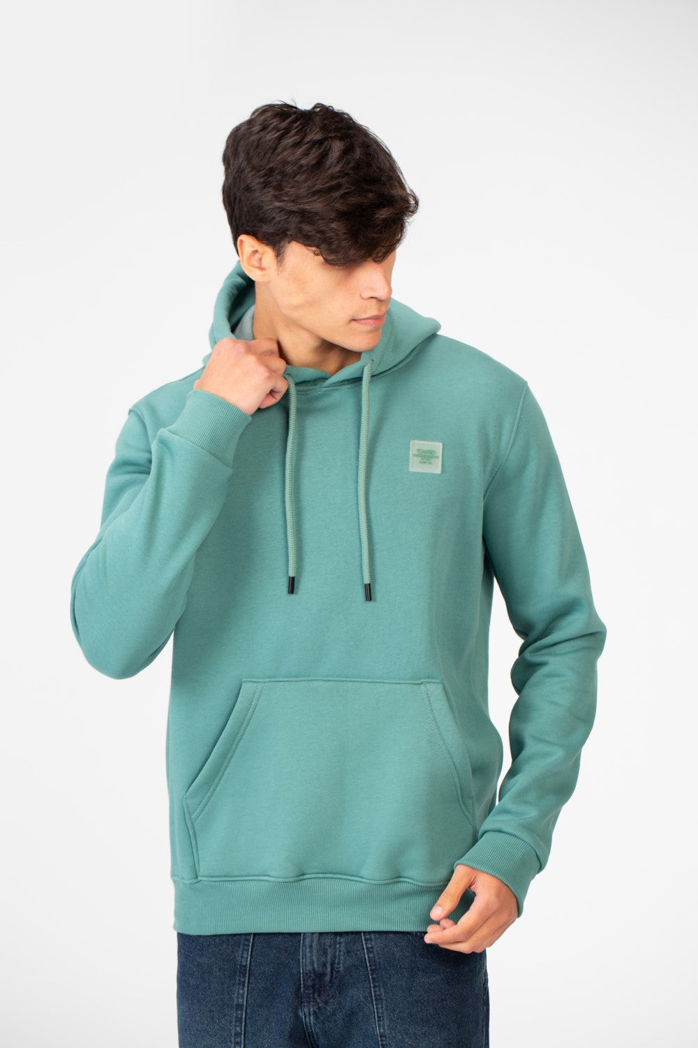 Men's Tomato Basic Plain Hoodie With Front Kangaroo Pocket
