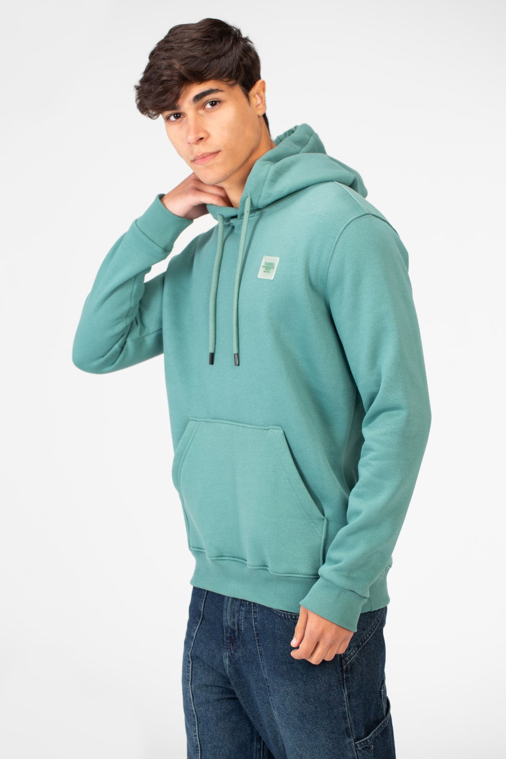 Men's Tomato Basic Plain Hoodie With Front Kangaroo Pocket