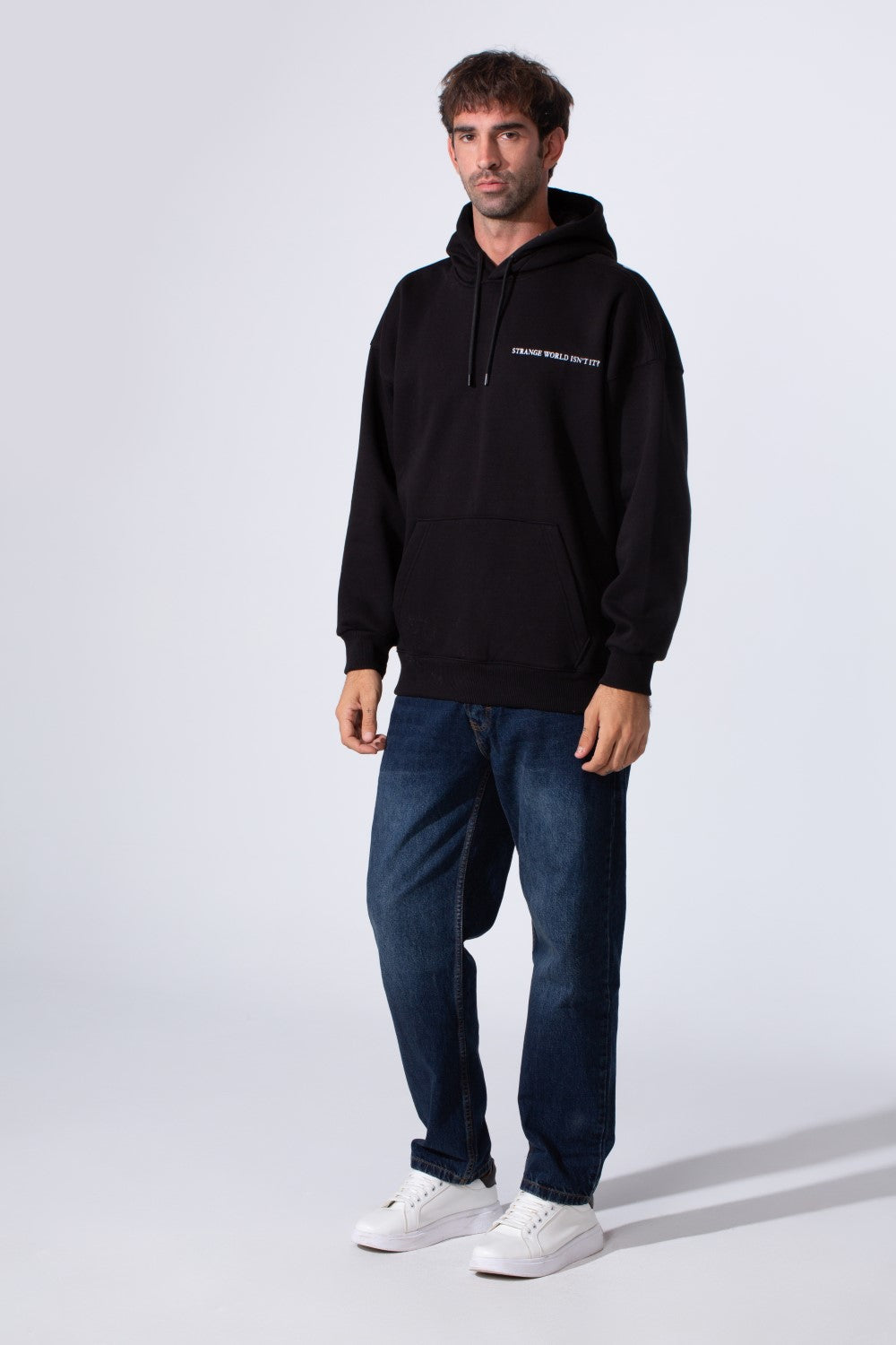 Men's Oversized Printed Milton Hoodie Sweatshirt With Front Kangaroo Pocket