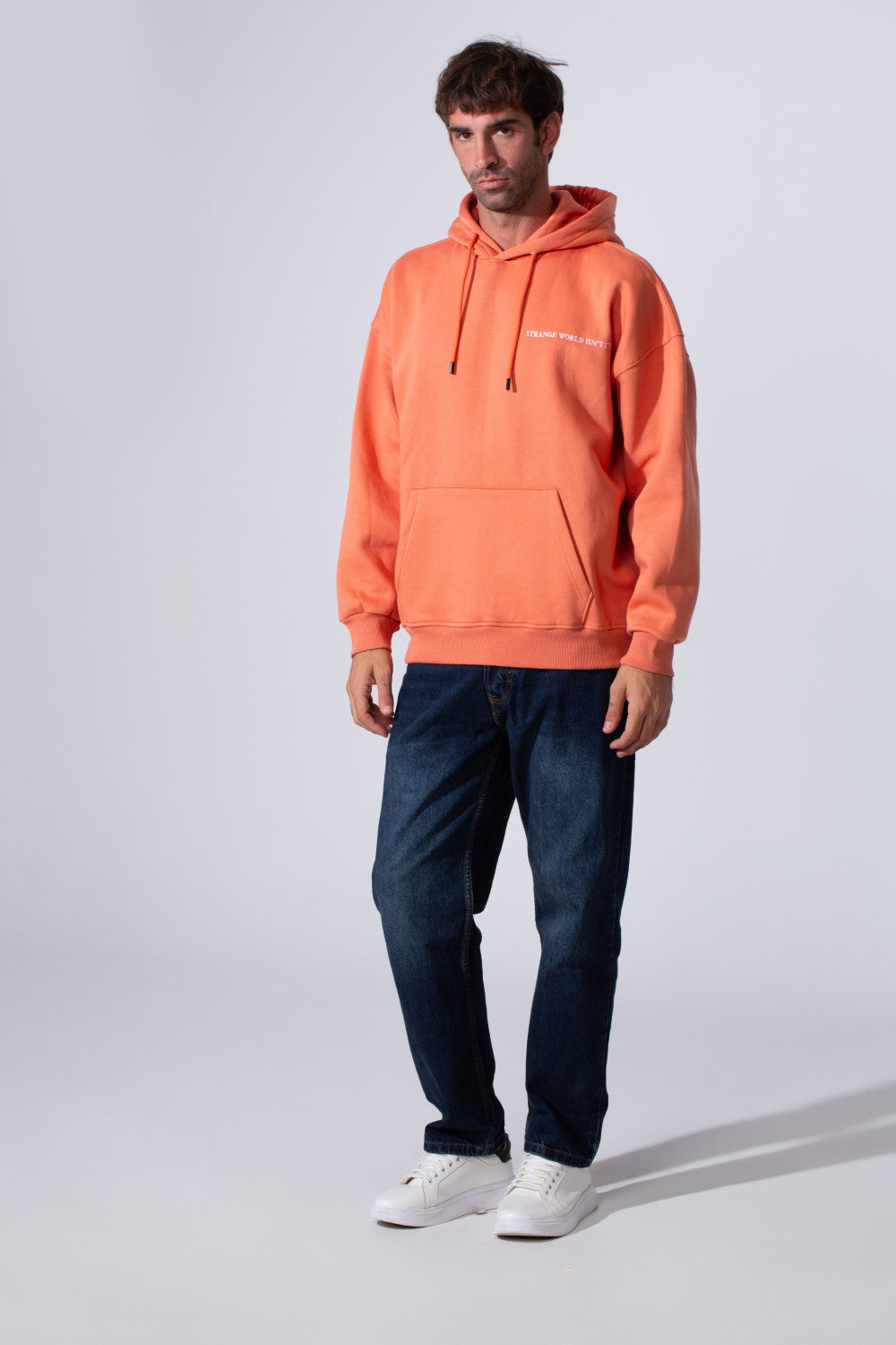 Men's Oversized Printed Milton Hoodie Sweatshirt With Front Kangaroo Pocket