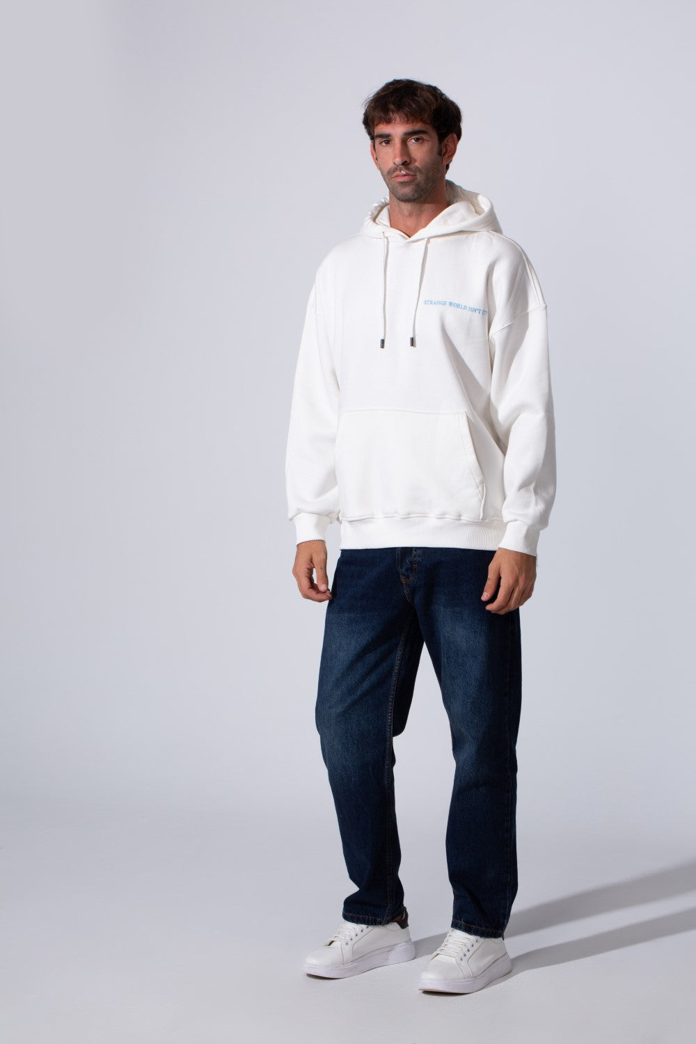 Men's Oversized Printed Milton Hoodie Sweatshirt With Front Kangaroo Pocket