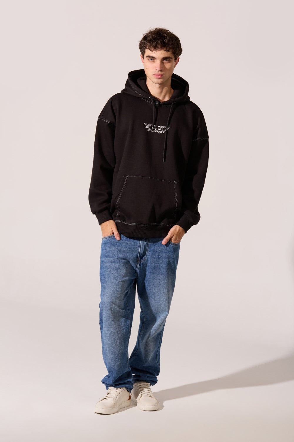 Men's Oversized Hooded Milton Sweatshirt With Front Print