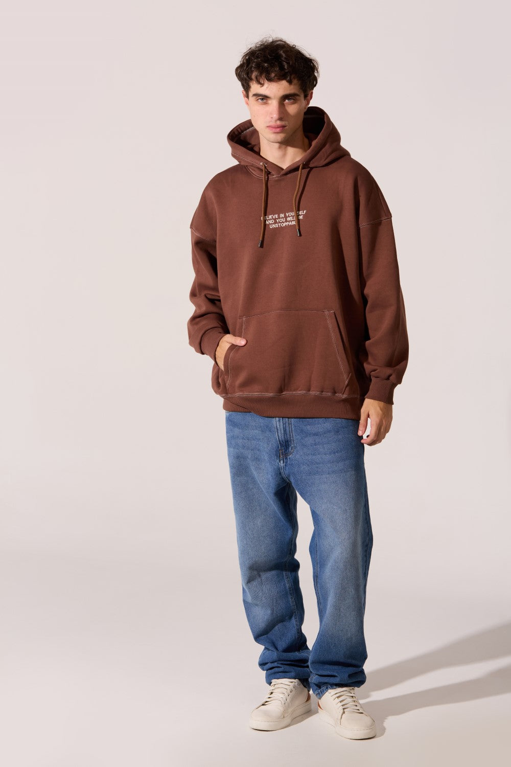 Men's Oversized Hooded Milton Sweatshirt With Front Print