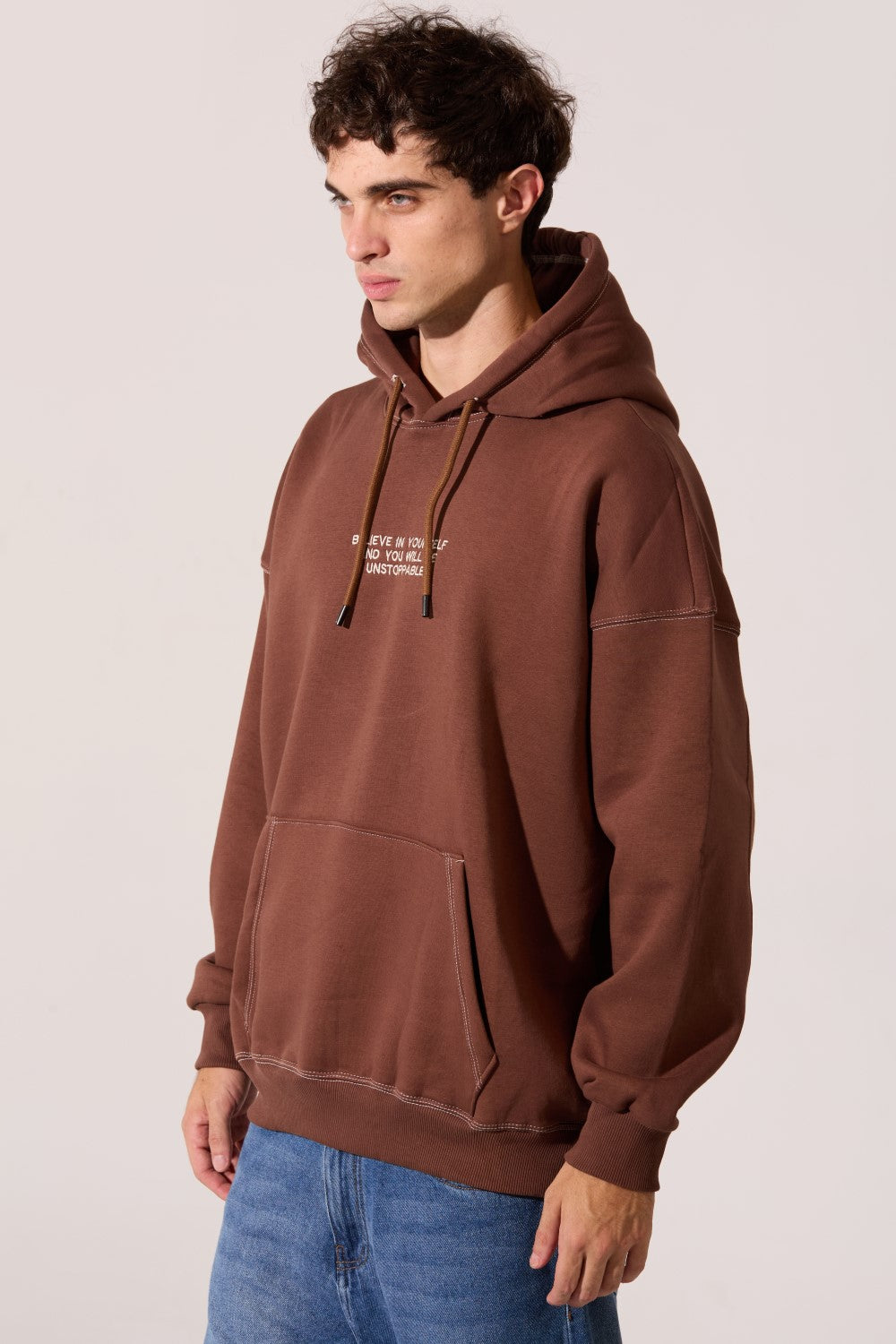 Men's Oversized Hooded Milton Sweatshirt With Front Print