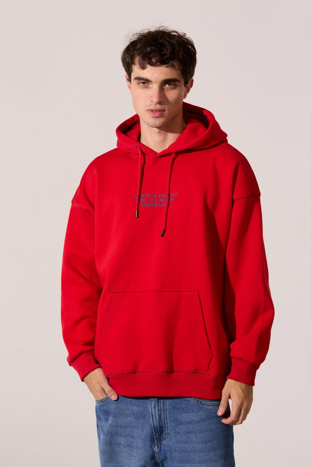 Men's Oversized Hooded Milton Sweatshirt With Front Print