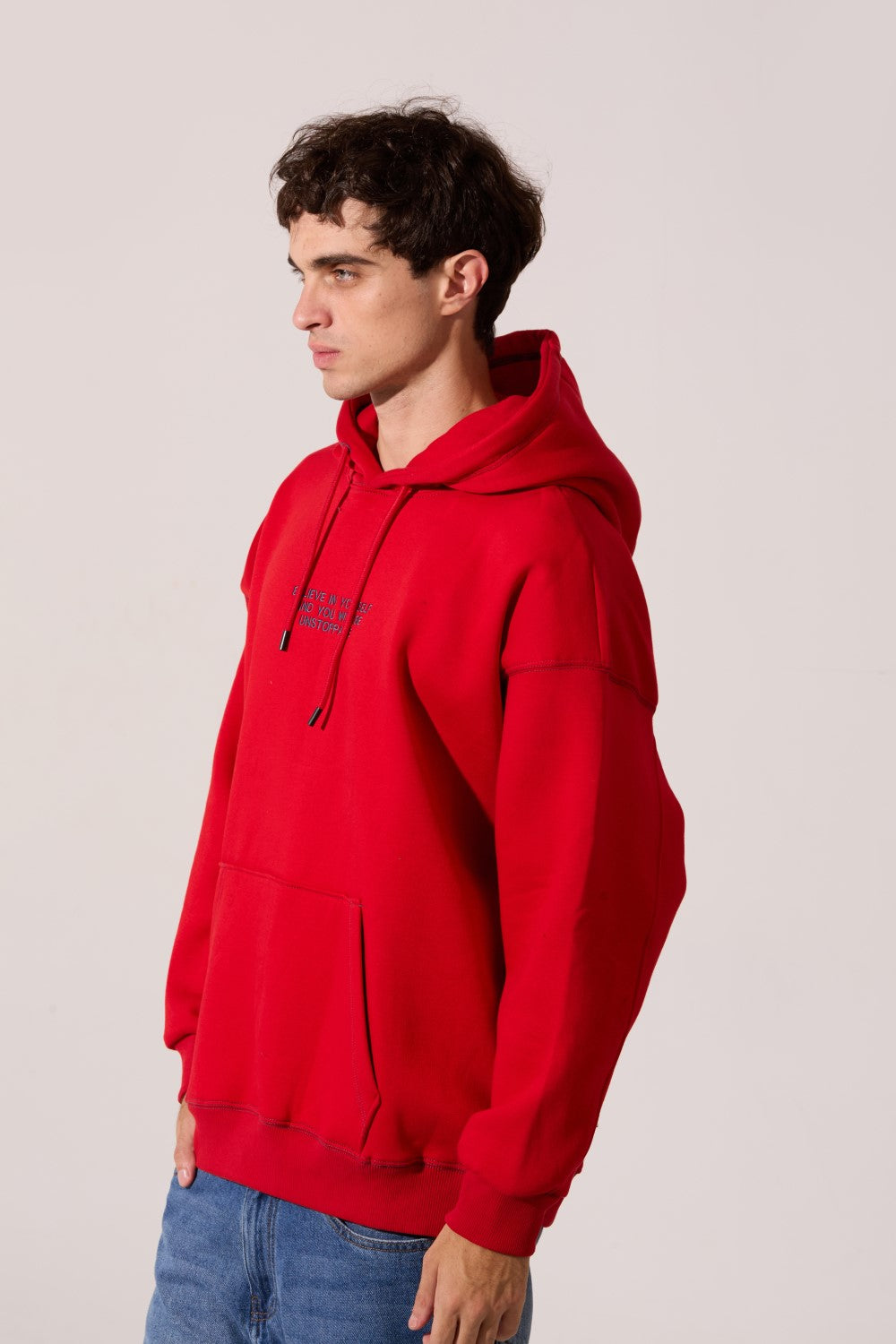 Men's Oversized Hooded Milton Sweatshirt With Front Print