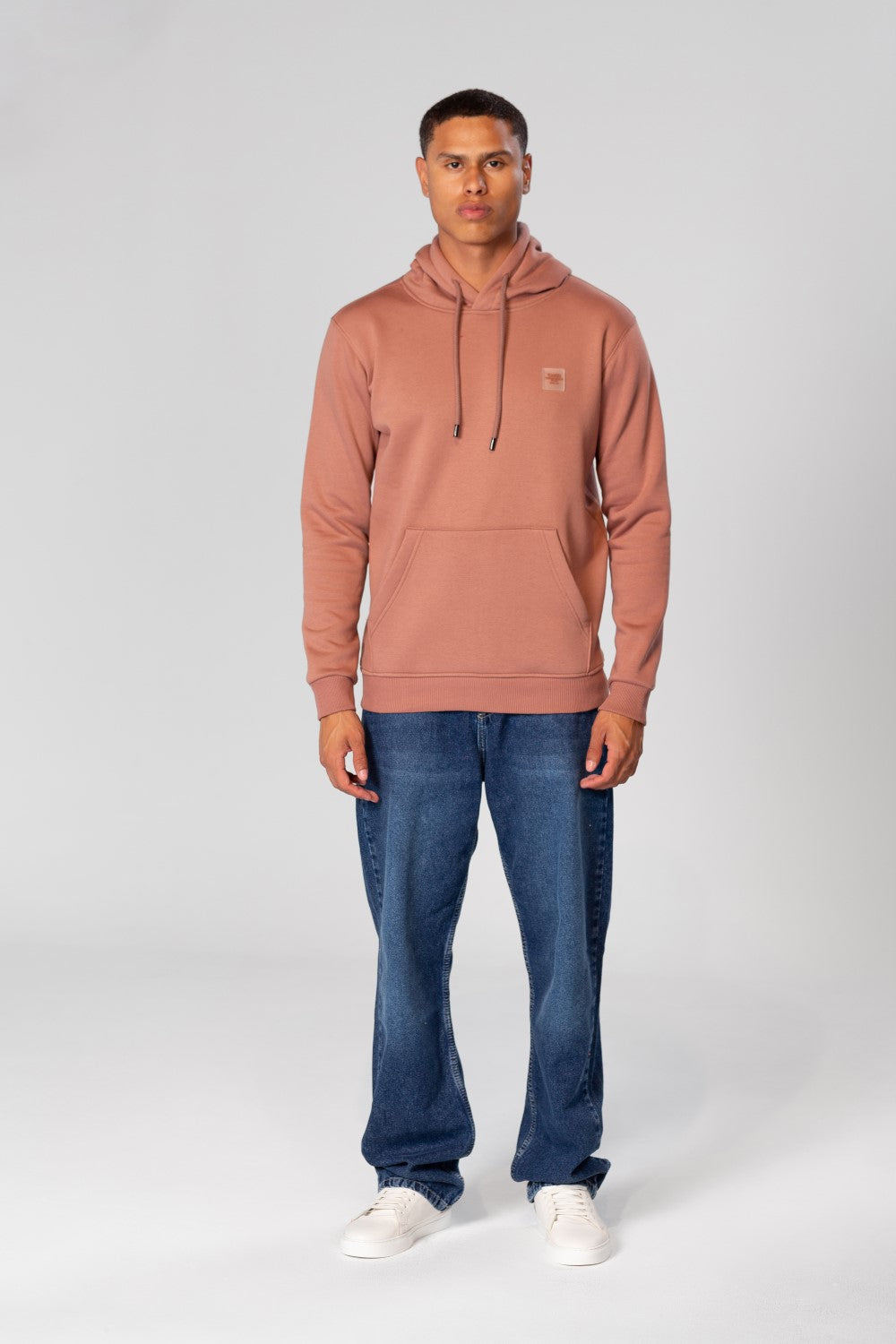 Men's Basic Plain Hoodie Sweatshirt With Pocket And Tomato Badge On The Front