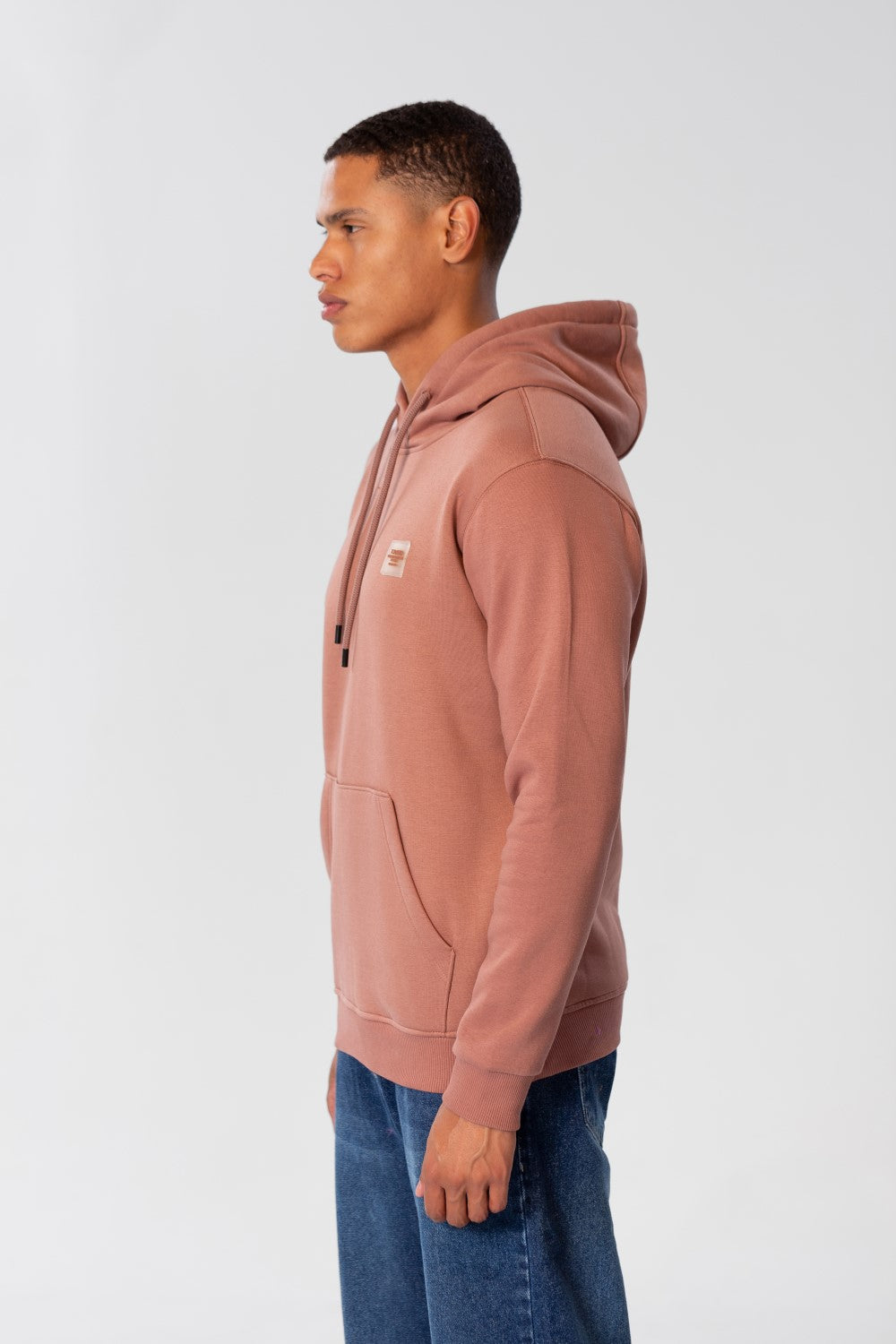 Men's Basic Plain Hoodie Sweatshirt With Pocket And Tomato Badge On The Front