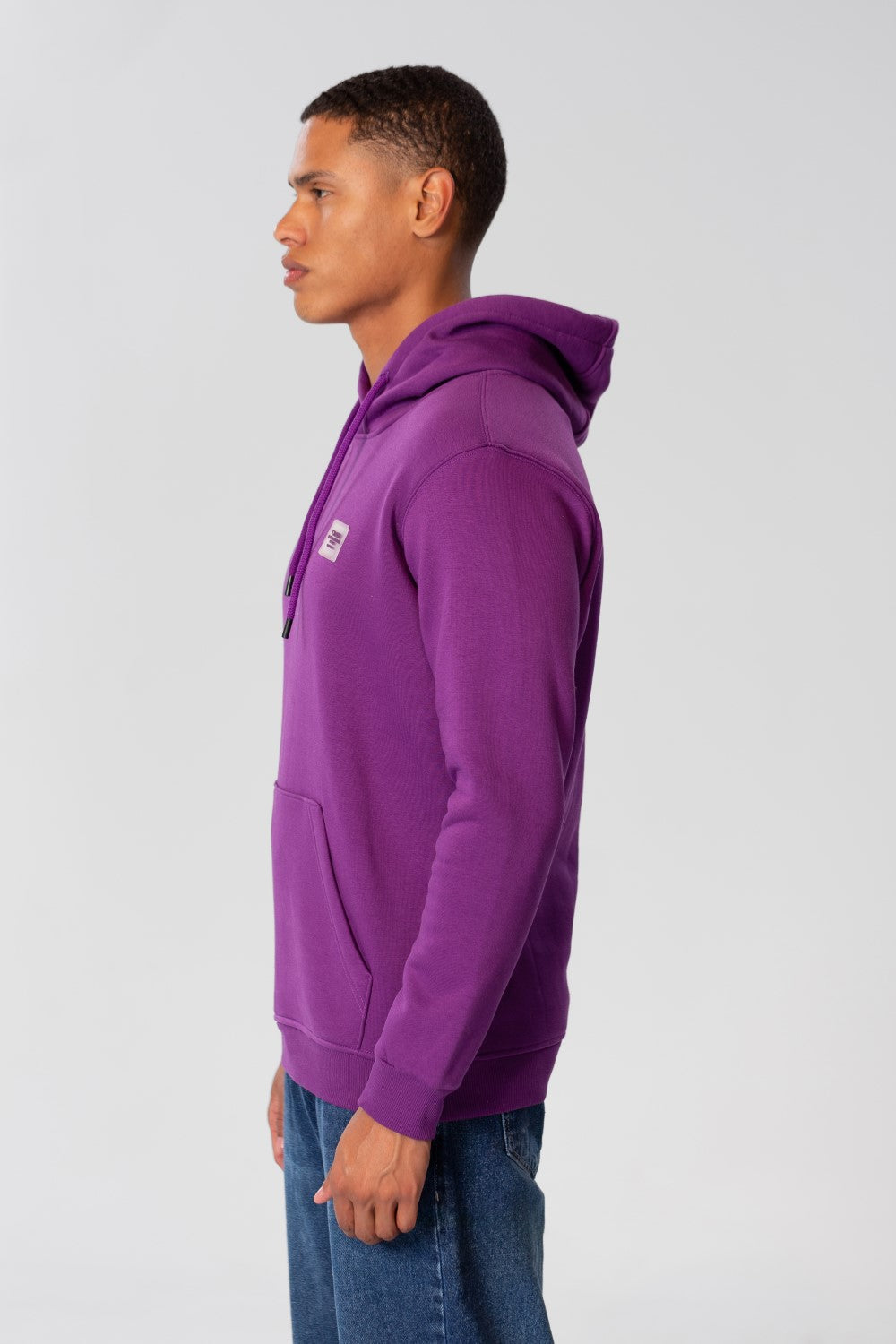 Men's Basic Plain Hoodie Sweatshirt With Pocket And Tomato Badge On The Front