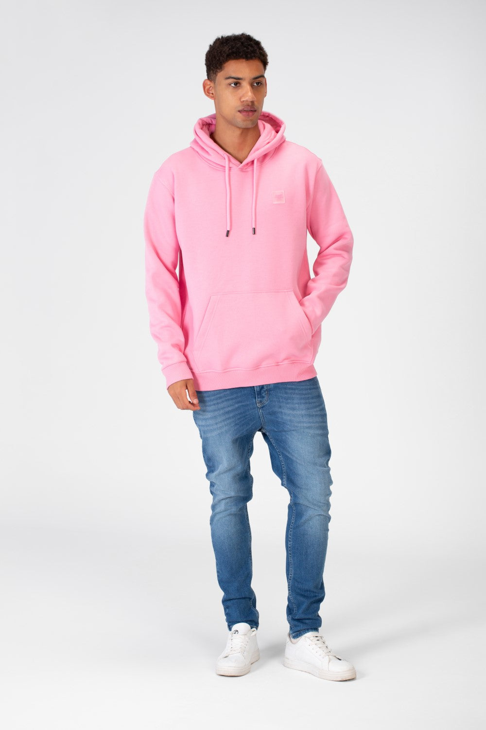 Men's Basic Plain Hoodie Sweatshirt With Pocket And Tomato Badge On The Front