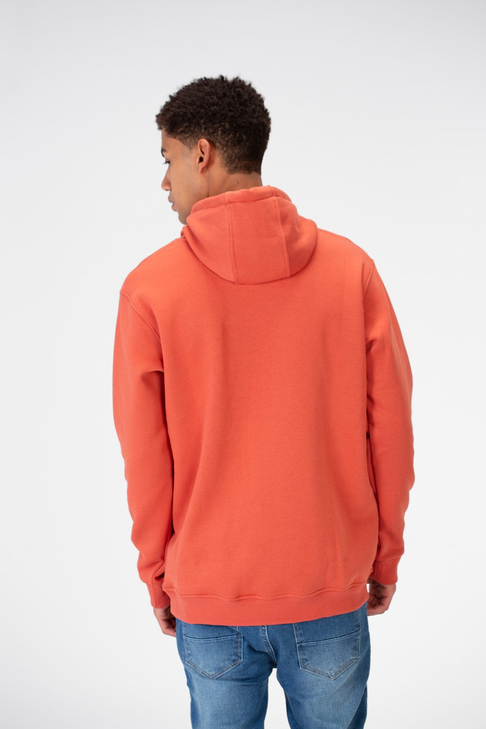 Men's Basic Plain Hoodie Sweatshirt With Pocket And Tomato Badge On The Front