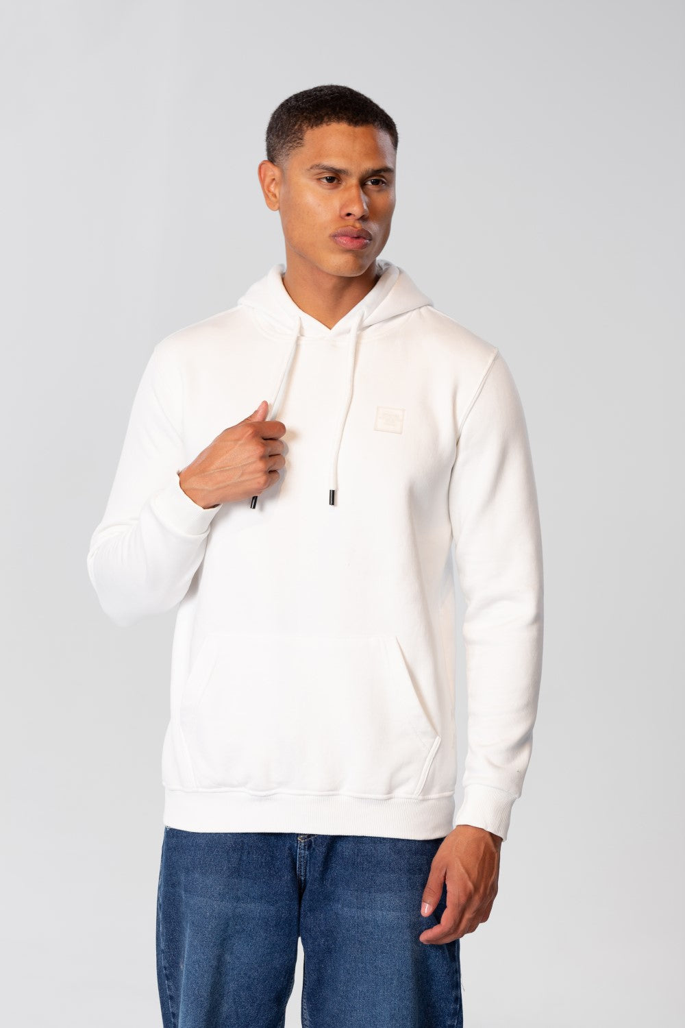 Men's Basic Plain Hoodie Sweatshirt With Pocket And Tomato Badge On The Front