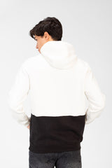 Men's Two-Tone Hoodie Sweatshirt With Text Print On The Front