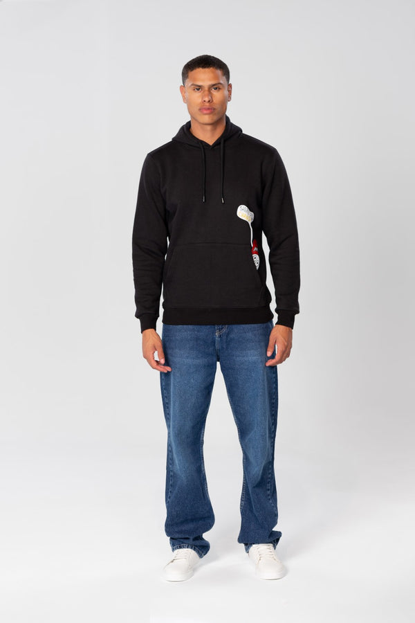 Men's Slim Fit Hoodie Sweatshirt With Side Print